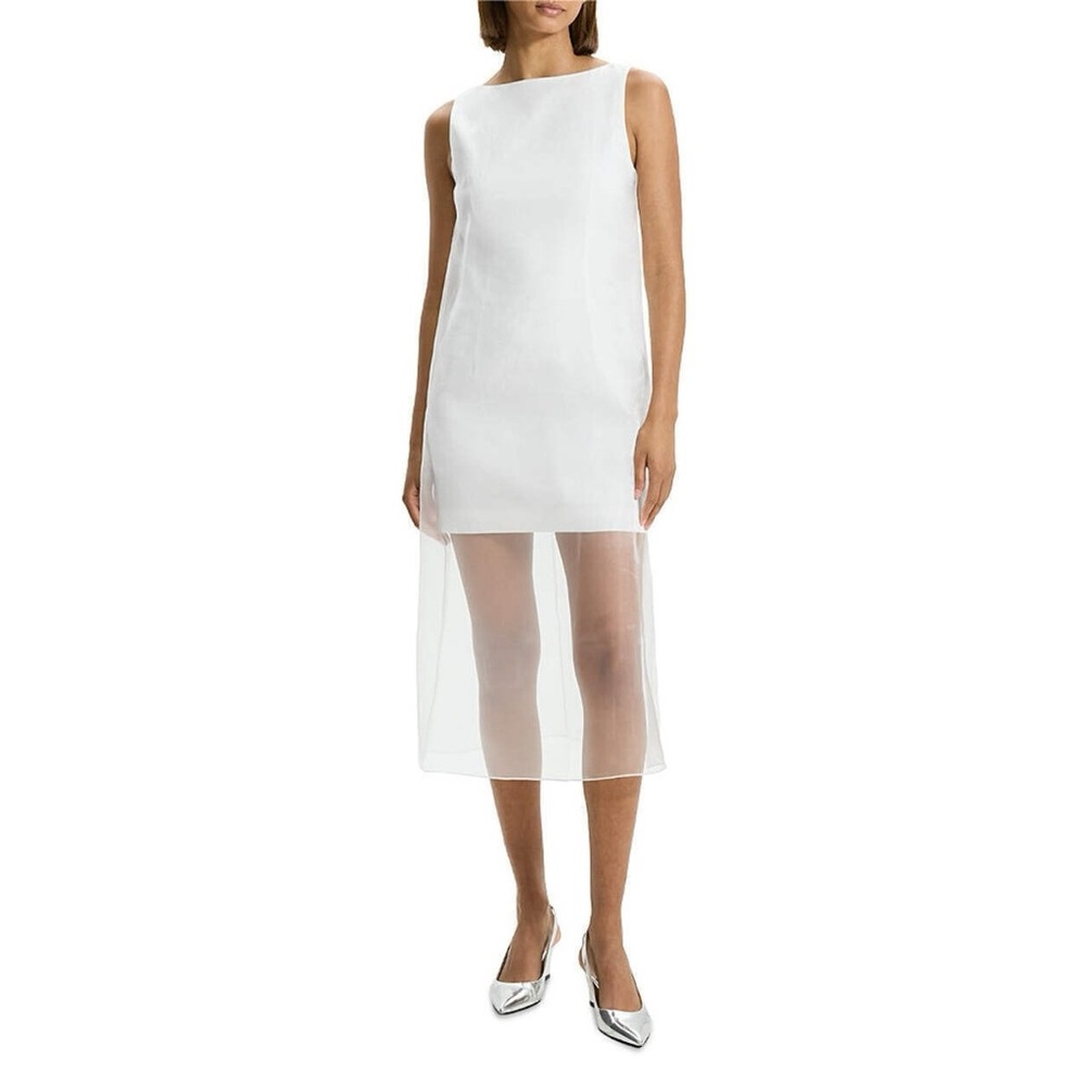 NWT Theory SL Overlay Dress Whitw